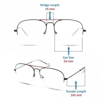Half Rim Stainless Steel Aviator Black Medium In Style ISJM04 Eyeglasses