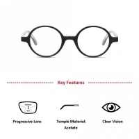Full Rim Acetate Round Black Small DbyD DBJU03 Eyeglasses