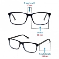 Full Rim Acetate Rectangle Blue Large 5th Avenue FAHM09 Eyeglasses