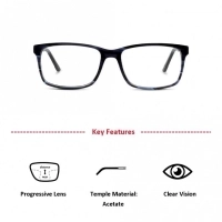 Full Rim Acetate Rectangle Blue Large 5th Avenue FAHM09 Eyeglasses