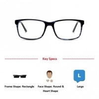 Full Rim Acetate Rectangle Blue Large 5th Avenue FAHM09 Eyeglasses