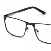 Full Rim Stainless Steel Rectangle Grey Large 5th Avenue FAHM10 Eyeglasses