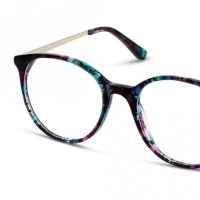 Full Rim Acetate Round Violet Medium In Style ISHF16 Eyeglasses
