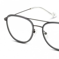Full Rim Metal Rectangle Grey Medium In Style ISHM05  Eyeglasses