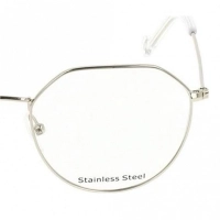 Full Rim Stainless Steel Round Silver Men Small In Style ISHM20 Eyeglasses