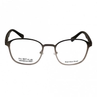 Full Rim Stainless Steel Round Gun Metal Medium In Style ISIM03 Eyeglasses