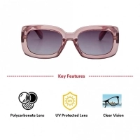 Rectangle Grey Polycarbonate Full Rim Medium Vision Express 41318 Sunglasses