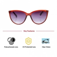 Cat eye Grey Polycarbonate Full Rim Medium Vision Express 41322 Sunglasses