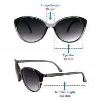 Cat eye Grey Gradient Polycarbonate Full Rim Medium Vision Express 41323 Sunglasses
