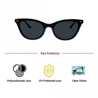 Cat eye Grey Polycarbonate Full Rim Medium Vision Express 41328 Sunglasses