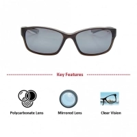 Rectangle Mirror Polycarbonate Full Rim Medium Vision Express 21690 Sunglasses