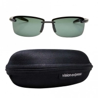 Rectangle Polarised Lens Green Rimless Medium Vision Express 21701P Sunglasses