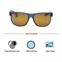 Rectangle Orange Mirror Polycarbonate Full Rim Medium Vision Express 81130 Sunglasses