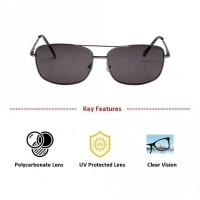 Rectangle Grey Stainless steel Full Rim Large Vision Express 12057 Sunglasses