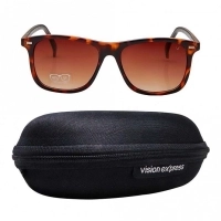 Rectangle Brown Polycarbonate Full Rim Medium Vision Express 72052 Sunglasses