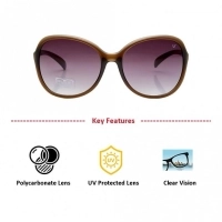 Rectangle Grey Polycarbonate Full Rim Medium Vision Express 41333 Sunglasses