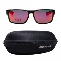 Rectangle Red Mirror Polycarbonate Full Rim Medium Vision Express 21704 Sunglasses