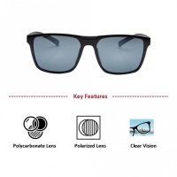 Rectangle Polarised Lens Grey Solid Full Rim Medium Vision Express 21709P Sunglasses