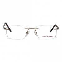 Rimless Metal Rectangle Gold Medium Vision Express 12051 Eyeglasses