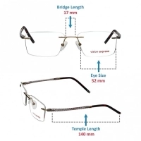 Rimless Metal Rectangle Gold Medium Vision Express 12051 Eyeglasses