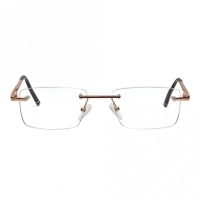 Rimless Metal Rectangle Gold Medium Vision Express 12052 Eyeglasses