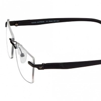 Rimless Metal Rectangle Black Medium Vision Express 29483 Eyeglasses
