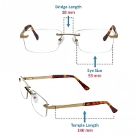 Rimless Metal Rectangle Gold Medium Vision Express 29484 Eyeglasses