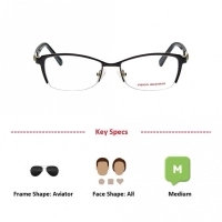 Full Rim Metal Aviator Gold Medium Vision Express 12038 Eyeglasses