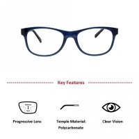 Full Rim Polycarbonate Round Blue Unisex Medium Vision Express 12056 Eyeglasses