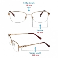 Half Rim Metal Oval Gold Medium Vision Express 31816 Eyeglasses