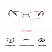 Half Rim Metal Oval Gold Medium Vision Express 31816 Eyeglasses