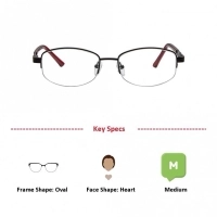 Half Rim Metal Oval Black Medium Vision Express 31817 Eyeglasses