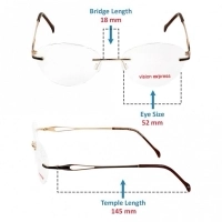 Rimless Metal Oval Gold Medium Vision Express 49086 Eyeglasses