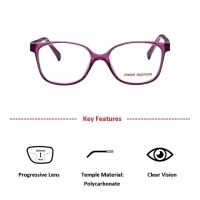 Square Purple Polycarbonate Medium Vision Express 61320 Kids Eyeglasses