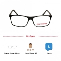Full Rim Polycarbonate Wrap Black Large Vision Express 29494 Eyeglasses