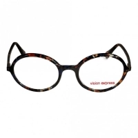 Full Rim Acetate Round Brown Medium Vision Express 12072 Eyeglasses