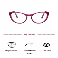 Full Rim Acetate Cat Eye Pink Medium Vision Express 49098 Eyeglasses