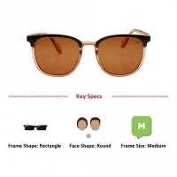 Rectangle Brown Polycarbonate Full Rim Medium Vision Express 21782 Sunglasses