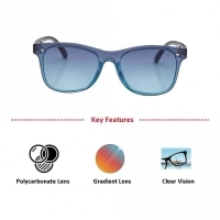 Wayfarer Blue Gradient Polycarbonate Full Rim Medium Vision Express 21790 Sunglasses