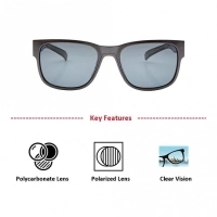 Rectangle Polarised Lens Grey Solid Full Rim Medium Vision Express 21793P Sunglasses
