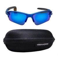 Wrap Blue Mirror Polycarbonate Small Vision Express 51186 Kids Sunglasses
