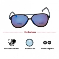Aviator Blue Mirror Polycarbonate Full Rim Medium Vision Express 12081 Sunglasses