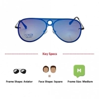 Aviator Blue Polycarbonate Full Rim Medium Vision Express 12082 Sunglasses