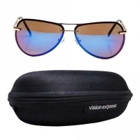 Aviator Blue Mirror Polycarbonate Full Rim Medium Vision Express 12084 Sunglasses