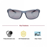 Rectangle Grey Polycarbonate Full Rim Medium Vision Express 81185 Sunglasses