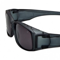 Wrap Grey Polycarbonate Full Rim Medium Vision Express 81188 Sunglasses