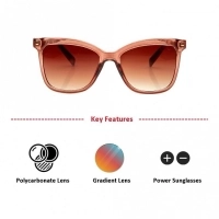 Rectangle Brown Gradient Polycarbonate Full Rim Medium Vision Express 41399 Sunglasses