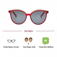 Cat eye Polarised Lens Grey Solid Full Rim Medium Vision Express 41407P Sunglasses