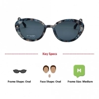 Oval Polarised Lens Grey Solid Full Rim Medium Vision Express 41408P Sunglasses