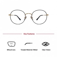 Full Rim Metal Round Gold Medium Vision Express 12083MF Eyeglasses